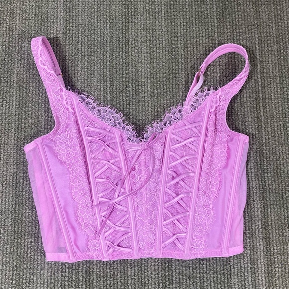 Victoria Secret Pink Lace-Up Corset Size S - Picture 1 of 8